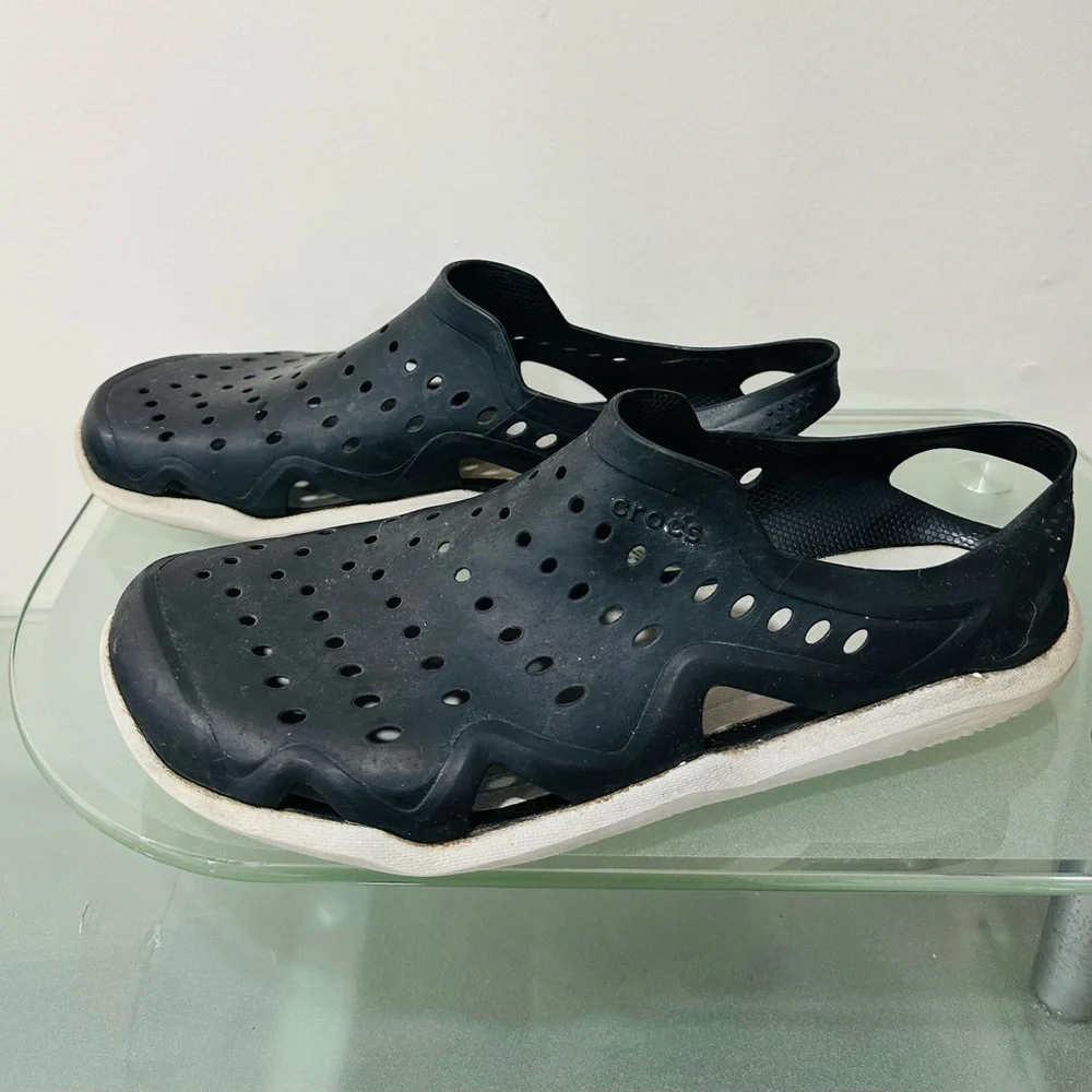 Crocs Sling Back Sandal Shoes Men's 11‎ Black Slip On Casual Comfort Closed Toe